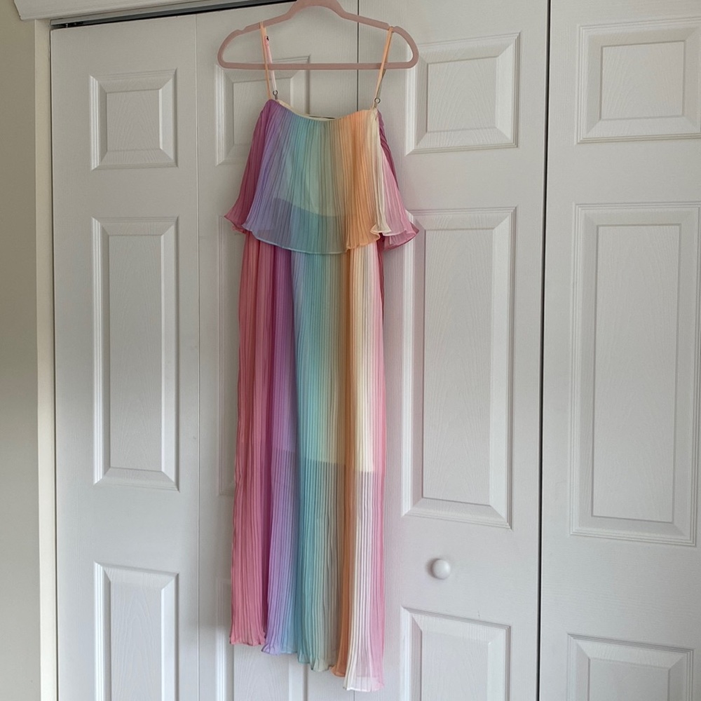 Calf length multi color dress
